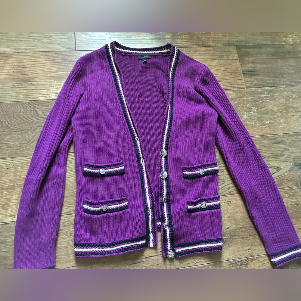 Talbots purple cardigan